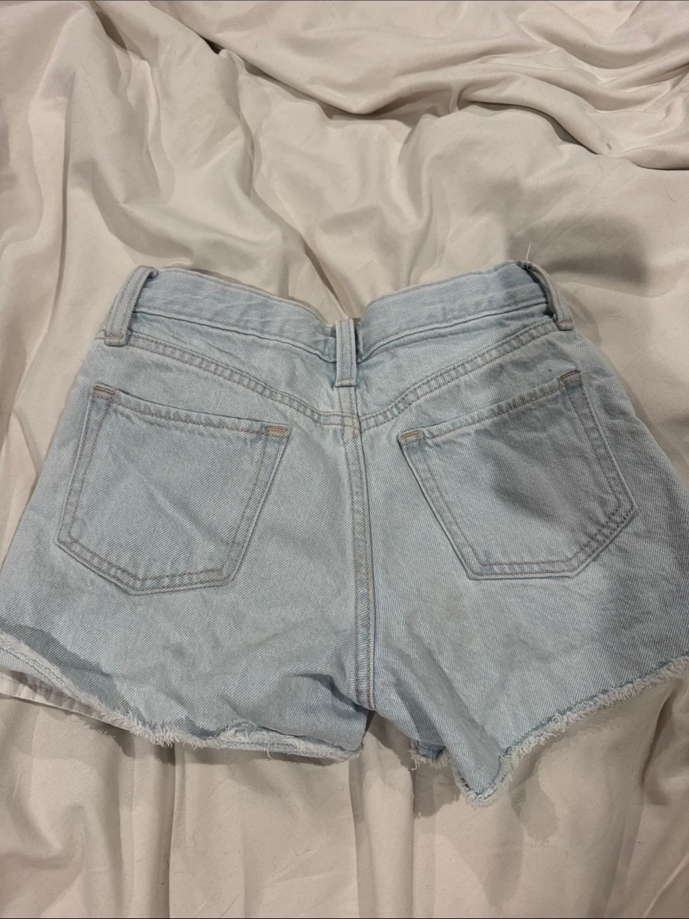 Girls Old Navy Light Wash Denim Shorts with Floral Embroidery